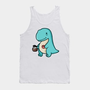 Coffee Junkie T-Rex, Dino, Dinosaur Tank Top